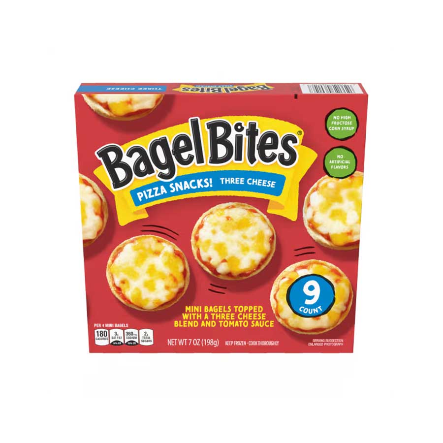 Bagle Bites Mini Pizza Bagel Three Cheese Frozen Snacks